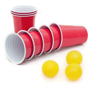 Wiederverwendbare Getränkebecher  Rote Partybecher Trinkbecher Rote Beer Pong Party Cups Plastikbecher  (100 Stück)