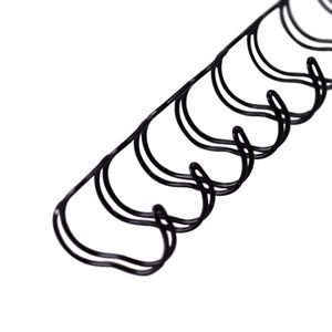 Drahtbinderücken, 2:1, schwarz, 6,4 mm, 100 Stück, für ca. 45 Blatt – Metallringbindung, Spiralbindung, Ringbindung