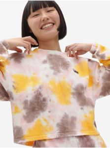 Gelbes und rosafarbenes Batik-Sweatshirt für Frauen VANS Grunge - L