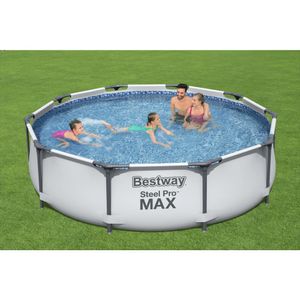 Bestway® Steel Pro MAX™ Frame Pool ohne Pumpe Ø 305 x 76 cm, lichtgrau, rund