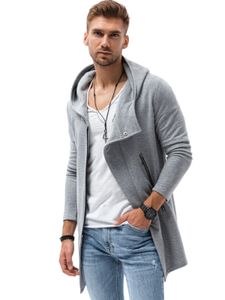 Ombre Clothing Pánská mikina na zip s kapucí Hugo  šedá L