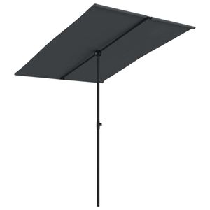 vidaXL Sonnenschirm mit Aluminium-Mast 2x1,5 m Schwarz