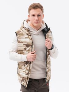 Ombre Clothing Steppweste für Herren Snol MIT braune Tarnung