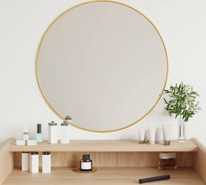 vidaXL Nástenné zrkadlo Golden Ø 60 cm Round