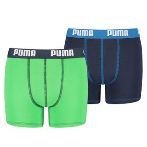 PUMA 2er Pack Kinder Basic Boxer Shorts green/blue 152