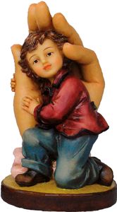 Heiligenfigur Schützende Hand, Junge 11,9 cm
