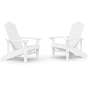 vidaXL Záhradné stoličky Adirondack 2 ks. HDPE biela