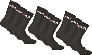 FILA Uni  Socken 9 Paar - Tennissocken, Crew Socks, Frottee, Sport (3x3-Pack) Schwarz 43-46 (9-11 UK)