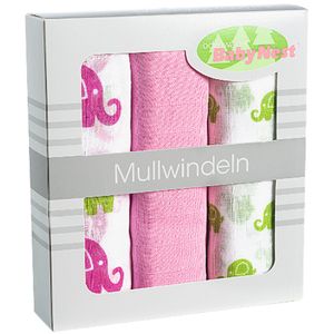 Odenwälder Mullwindeln 3er Pack, Farbe:Funny Fant Pink