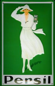 Blechschild Persil grün mit Frau WaschpulverSchild retro Werbeschild Nostalgieschild