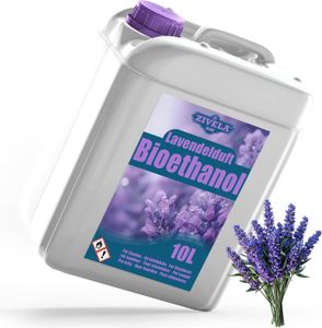 Bioethanol 96,6% 10L |Alkohol Lavendelduft 96,6% 10L | Bioethanol für Kamin, Tischkamin, Bioethanol Kamin | Bioethanol Lavendelduft | Saubere Verbrennung, ohne Rauch, lebendige und stabile Flamme