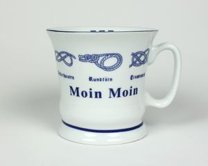Moin Moin mit Seemannsknoten hoch Kaffeebecher Kaffeetasse Kaffee Pott