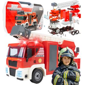 Malplay Feuerwehrfahrzeug Zum Selberbauen 95 Tl. Mit Schraubenzieher Im Koffer Licht&Ton Für Kleine Mechaniker Und Ingenieure Ab 3 Jahren