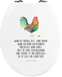 Mr. & Mrs. Panda Motiv WC Sitz Hahn Korn - Weiß - Geschenk, Landwirtin, Toilettendeckel, Hoftiere, Bauernhof, Toilette, Klobrille, Landwirt, Natur, Henne, Eier, Klodeckel