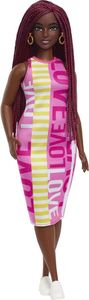 Mattel HBV18 Barbie Fashionistas Puppe im ärmellosen Kleid mit Love