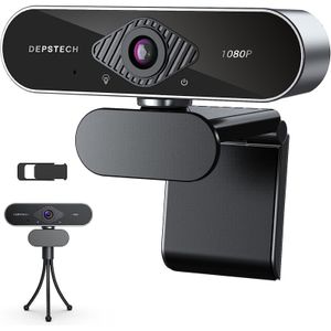 Depstech D04 Webcams Full HD, 1/2,9″ CMOS-Sensor, 30 FPS, integriertes Mikrofon mit Rauschunterdrückung, Plug and Play, Weitwinkel, automatische Low-Light-Korrektur, HDR