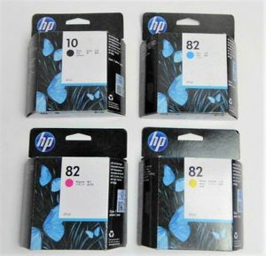 4x  HP 10 + HP 82 - C4844A C4911A C4912A C4913A Set Satz f. OfficeJet - MHD End of Life