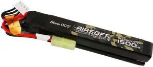 Gens Ace-Akku, 25 C, 1500 mAh, 3S1P, 11,1 V, Nunchuck 2X Airsoft Gun Lipo-Akku mit Mini-Tamiya-Anschluss