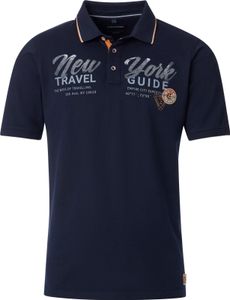 Casa Moda Polo dunkelblau Aufdruck kurzer Ärmel