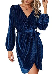 Frauen Langarm Kurzmini Kleider Club Tunika Kleid Einfache Feste Farbe Elegantes Temperament
