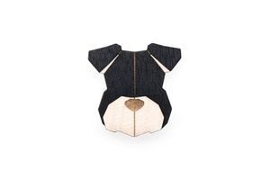 BeWooden unisex dřevěná brož ve tvaru psa Schnauzer Brooch černá