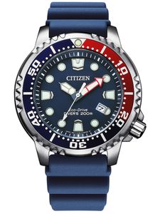 Citizen Herren Eco-Drive Taucher Armbanduhr aus Edelstahl mit Kautschuk Band - Promaster Marine - BN0168-06L