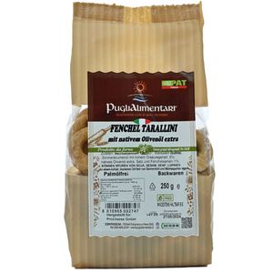 Tarallini Tradizionali mit Fenchel, Taralli al Finocchio, Puglialimentari, 250 g