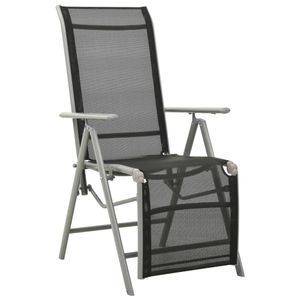 Maison Exclusive Skladacia záhradná stolička z textilu a hliníka strieborná