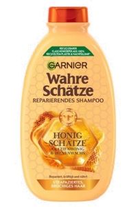 Garnier True Treasures Honey Treasures Szampon, Szampon do włosów z propolisem i mleczkiem pszczelim, do włosów zniszczonych, 250ml (PRODUKT Z NIEMIEC)