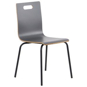 Stacionární konferenční židle WERDI A, opěrák a sedák z laminované překližky, kovový rám s práškovým nástřikem, šedá/černá