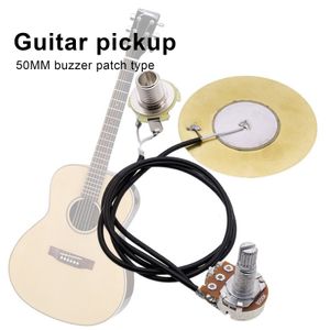 1 Set 50 mm Gitarren-Disc-Tonabnehmer verbessert Metall-Piezo-Wandler selbstklebender elektronischer Akustikgitarren-Tonabnehmer für Instrumente