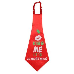 Vánoční kravata s vánočním vzorem a nápisy, nadměrná velikost RW3765 (jedna velikost (59 cm)) (červená)