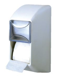 Weißer Doppel Toilettenpapierspender aus Kunststoff zur Wandmontage MP670