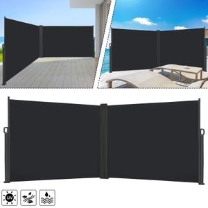 ACXIN Seitenmarkise Ausziehbar Sichtschutz Windschutz, Seitenwandmarkise Markisenstoff für Balkon und Terrasse, (180x600cm, Anthrazit)