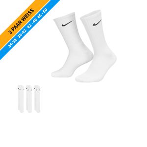NIKE Socken - Farbe: 3 Paar Weiß Tennis Socken - Größe: 38-42