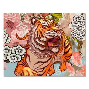 Leinwandbild Tiere, Querformat, Tiger Comic Asia M0101 – Mittel - (60x45cm)