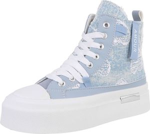 Ital-Design Damen Freizeitschuhe  Textiloptik, Lederoptik Sneakers High 88460315 Hellblau Gr. 37