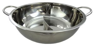JADE TEMPLE 17104 Edelstahl Hot Pot Wok, 32 cm Durchmesser, 18/8