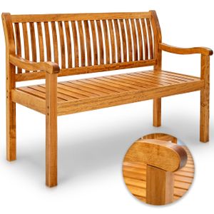 tillvex® záhradná lavica drevo svetlohnedá 125 cm / 2 - 3 osoby parková lavica masívna lavica záhradný nábytok