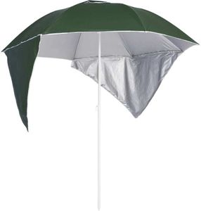 Parasol plażowy z sekcjami bocznymi zielony 215 cm
