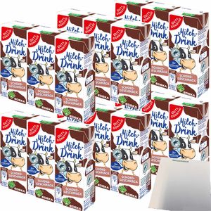 Gut& Milchdrink Schoko vollmundiger Schokogeschmack mit fettarmer Milch und Papier-Trinkhalm 6er Pack (18x200ml) + usy Block