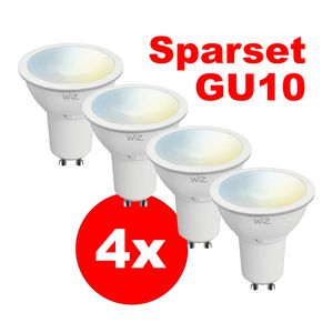 REV LED-Leuchtmittel WiZ SPARSET - GU10, 5,5W, 2.700-6.500K, WLAN, App-Steuerung, Alexa & Google-Assistant, 4er Set