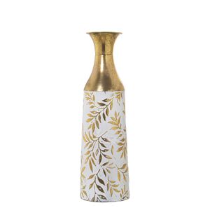 Bodenvase Alexandra House Living Weiß Gold Metall 14 x 14 x 48 cm