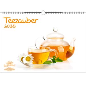 Teezauber DIN A3 Kalender für 2025 Tee - Geschenkset Inhalt: 1x Kalender, 1x Weihnachtskarte (insgesamt 2 Teile)