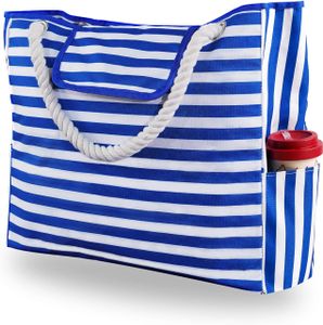 Damen Strandtasche Große, XXL Familie Segeltuch Umhängetasche, Beach Bag für Reisen, Strand, Schwimmbad