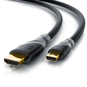 CSL HDMI Typ D (Micro) 2.0 zu HDMI Typ A Kabel, 4K, Ethernet, Ultra HD 2160p (3840 × 2160 Pixel) - 2m