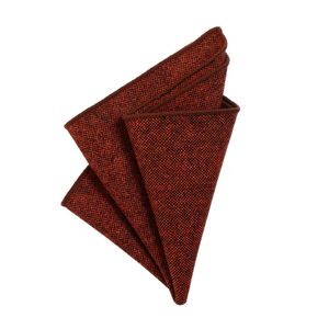 DonDon Herren Einstecktuch Taschentuch 23 x 23 cm zum selber falten aus Baumwolle Tweed Style einfarbig orange