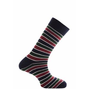 Horizon Herren Klassik kurze Socken mit Streifenmuster HZ236 (39-47 EU) (Marineblau/Weiß/Grün/Burgunder)