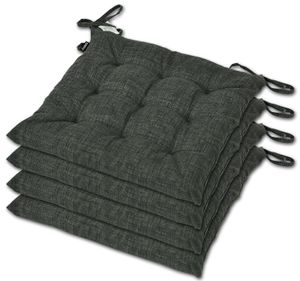 AMPO Sitzkissen Stuhlauflage Stuhlkissen Auflage 4er Set Kissen Sitzpolster 36x36 cm