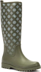Guess Reisa Frauen Logo Druck Regen Stiefel Olive – 5 UK - 38 EU - 7,5 US